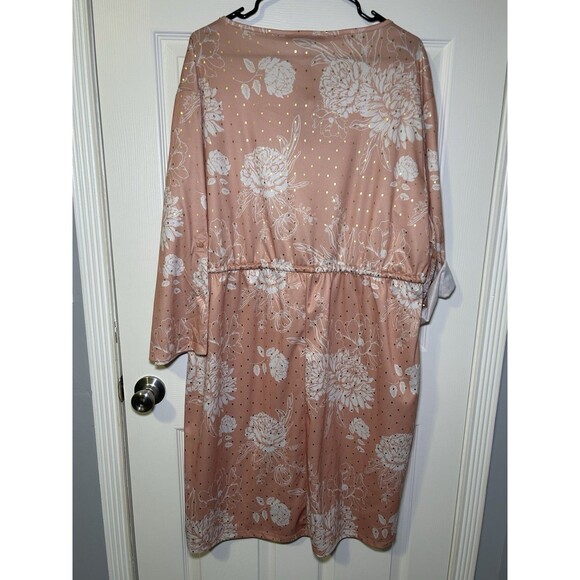 Alex & Parker Women’s Plus Size Sparkle Floral Tie Waist Dress Pink Size 2X NWT - Picture 9 of 9